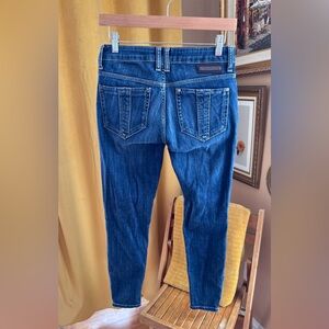Burberry Brit Jeans Size 27 | Dark Wash Skinny Ankle Zip | Stretch Denim